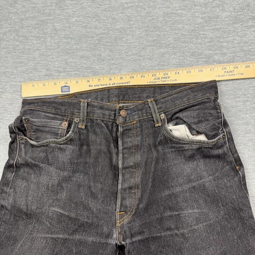 Levi's 501 Jeans Mens 36x32‎ Black Denim Button Fly Straight Leg Classic Fit VTG